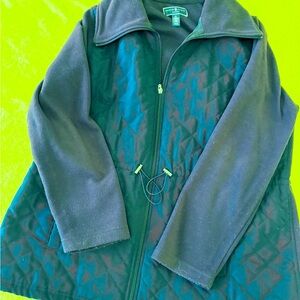 Karen Scott (Macys)Navy Sport Zip Up Zeroproof Fleece Jacket XL